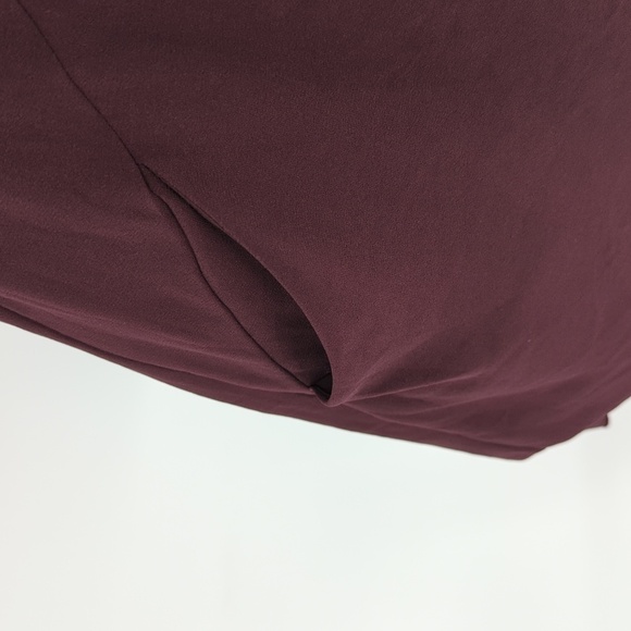 Wilfred Cowl Neck Draped Dress Maroon M Business casual preppy minimalist - Picture 4 of 7